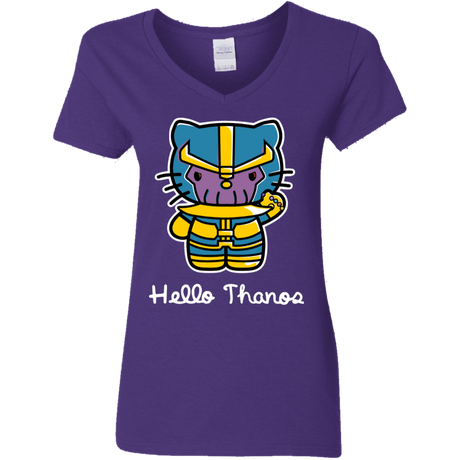 T-Shirts Purple / S Hello Thanos Women's V-Neck T-Shirt