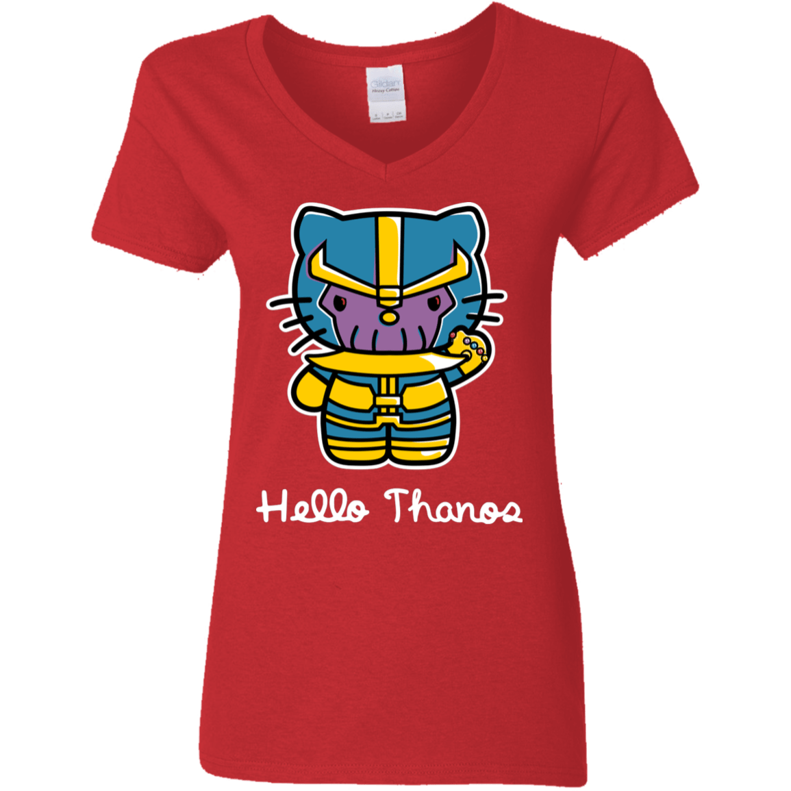 T-Shirts Red / S Hello Thanos Women's V-Neck T-Shirt