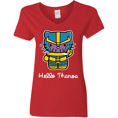 T-Shirts Red / S Hello Thanos Women's V-Neck T-Shirt