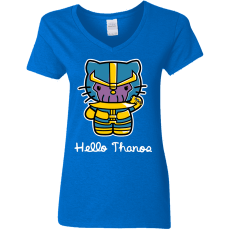 T-Shirts Royal / S Hello Thanos Women's V-Neck T-Shirt