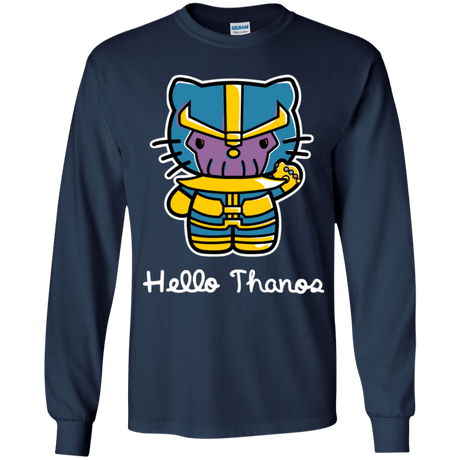 T-Shirts Navy / YS Hello Thanos Youth Long Sleeve T-Shirt