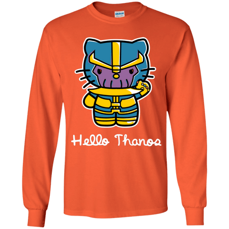 T-Shirts Orange / YS Hello Thanos Youth Long Sleeve T-Shirt