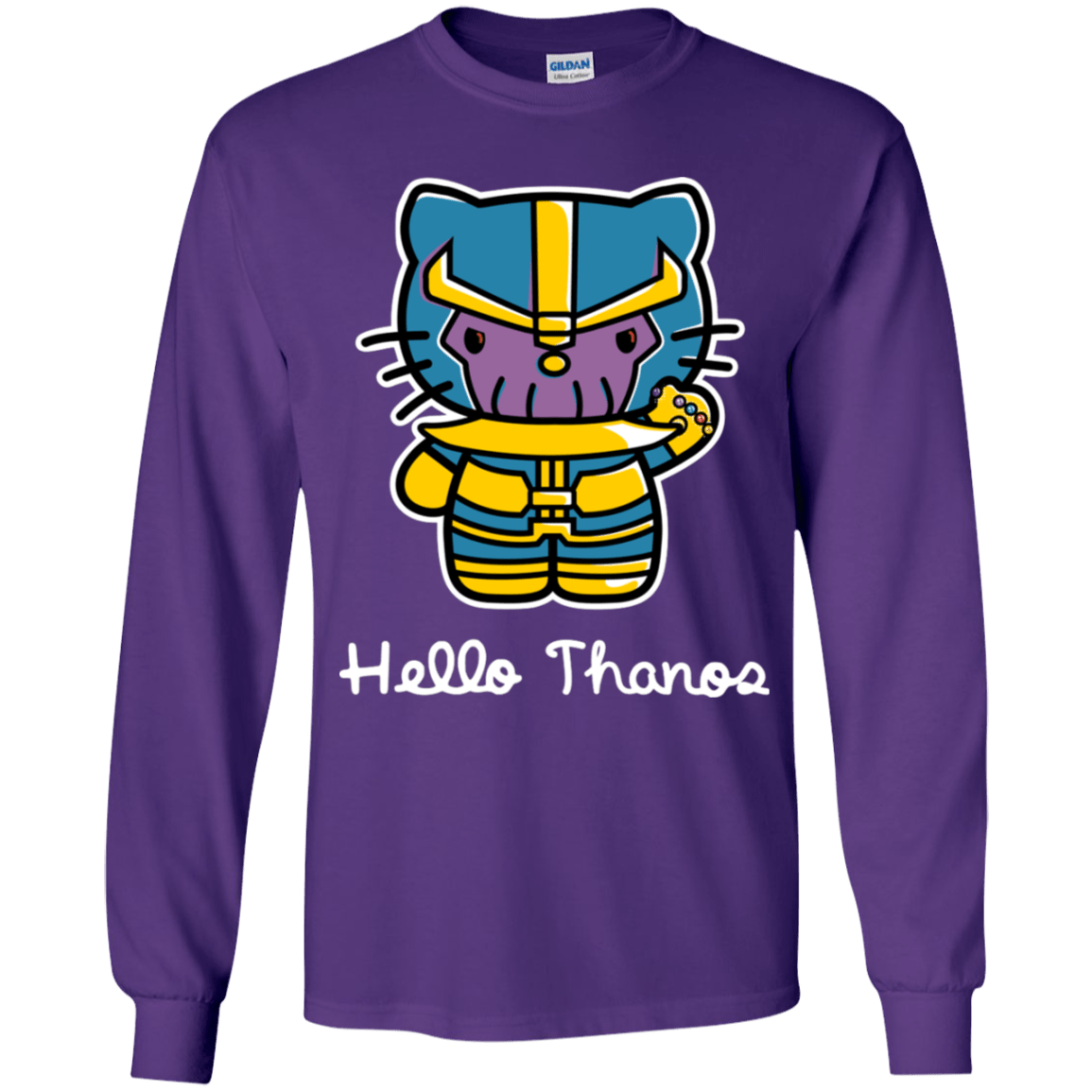 T-Shirts Purple / YS Hello Thanos Youth Long Sleeve T-Shirt