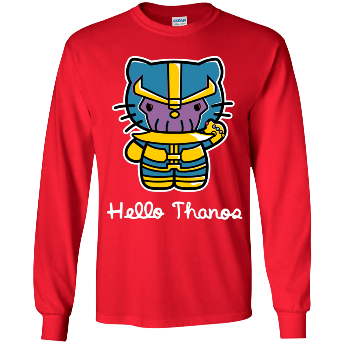 T-Shirts Red / YS Hello Thanos Youth Long Sleeve T-Shirt
