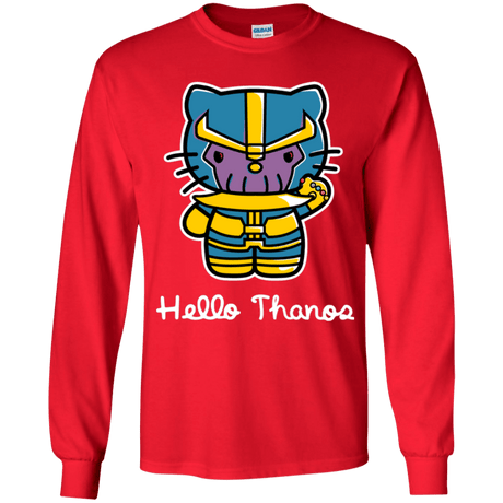 T-Shirts Red / YS Hello Thanos Youth Long Sleeve T-Shirt