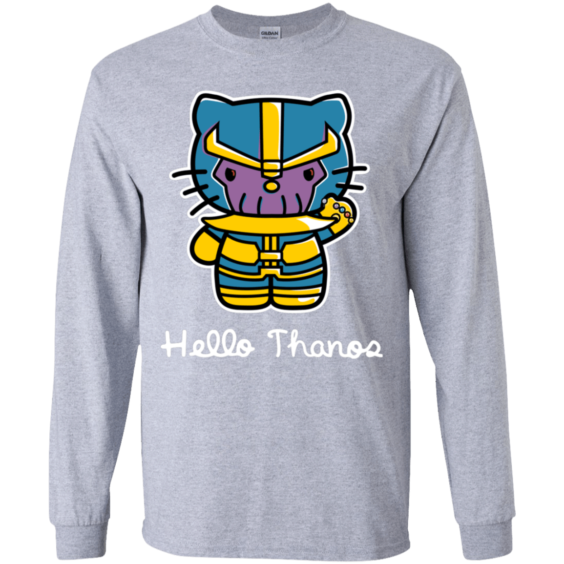 T-Shirts Sport Grey / YS Hello Thanos Youth Long Sleeve T-Shirt