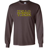 T-Shirts Dark Chocolate / S Hello There Men's Long Sleeve T-Shirt