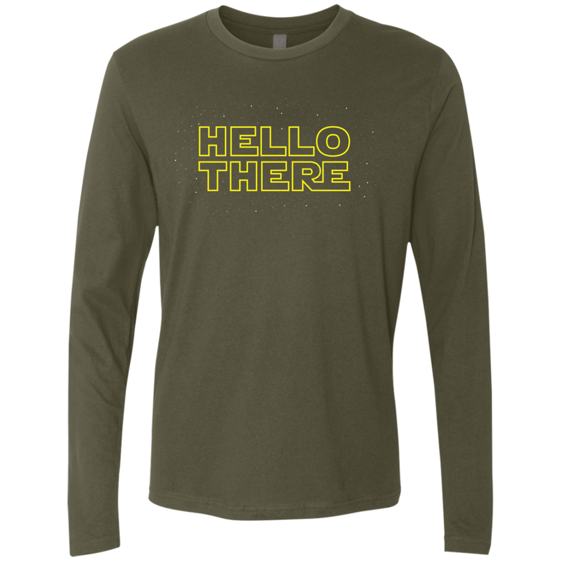 T-Shirts Military Green / S Hello There Men's Premium Long Sleeve