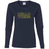 T-Shirts Navy / S Hello There Women's Long Sleeve T-Shirt