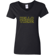 T-Shirts Black / S Hello There Women's V-Neck T-Shirt