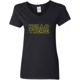 T-Shirts Black / S Hello There Women's V-Neck T-Shirt