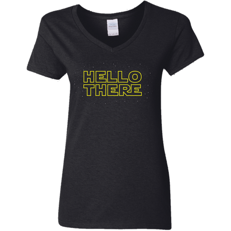 T-Shirts Black / S Hello There Women's V-Neck T-Shirt