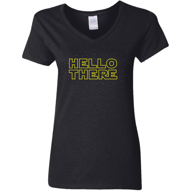 T-Shirts Black / S Hello There Women's V-Neck T-Shirt