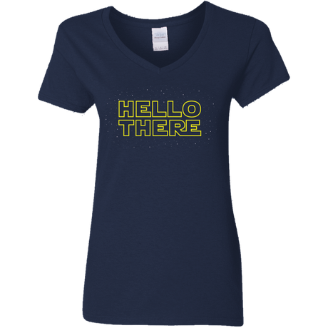 T-Shirts Navy / S Hello There Women's V-Neck T-Shirt