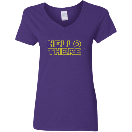 T-Shirts Purple / S Hello There Women's V-Neck T-Shirt