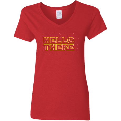 T-Shirts Red / S Hello There Women's V-Neck T-Shirt