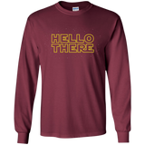 T-Shirts Maroon / YS Hello There Youth Long Sleeve T-Shirt