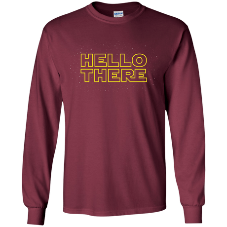 T-Shirts Maroon / YS Hello There Youth Long Sleeve T-Shirt