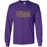 T-Shirts Purple / YS Hello There Youth Long Sleeve T-Shirt