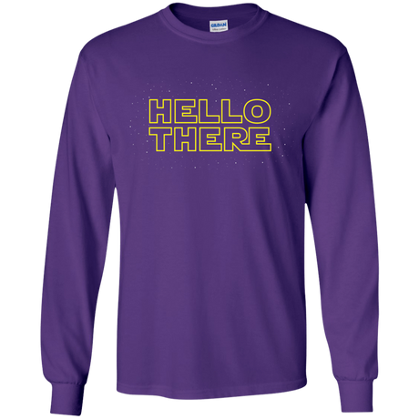T-Shirts Purple / YS Hello There Youth Long Sleeve T-Shirt