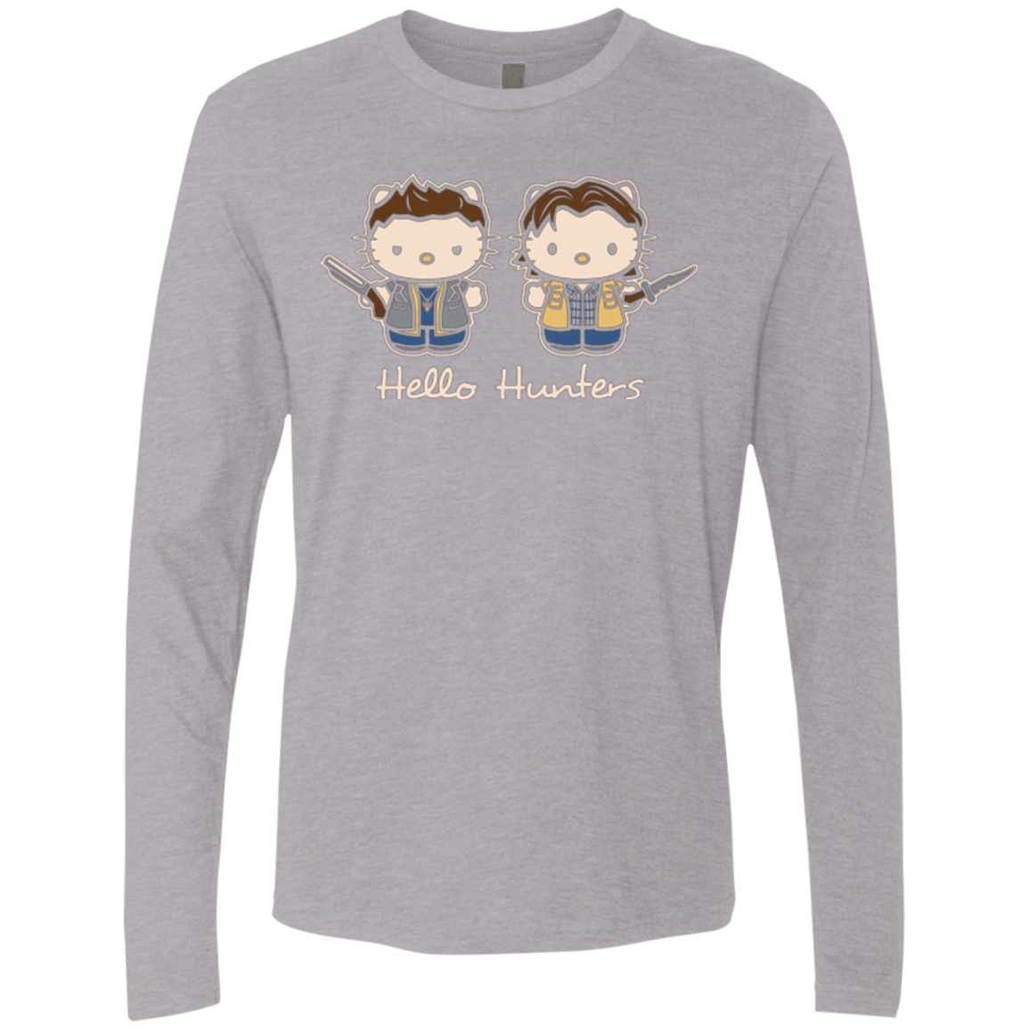 T-Shirts Heather Grey / Small hellohunters Men's Premium Long Sleeve