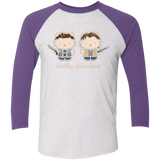 T-Shirts Heather White/Purple Rush / X-Small hellohunters Men's Triblend 3/4 Sleeve