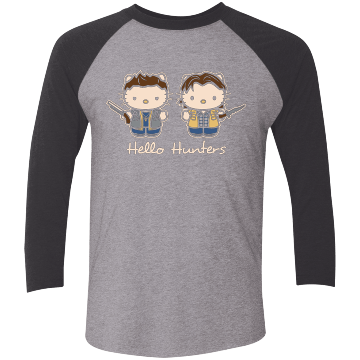 T-Shirts Premium Heather/ Vintage Black / X-Small hellohunters Men's Triblend 3/4 Sleeve