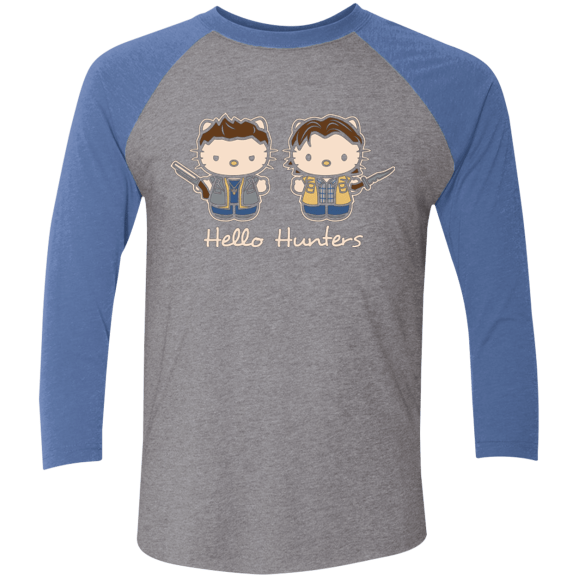 T-Shirts Premium Heather/ Vintage Royal / X-Small hellohunters Men's Triblend 3/4 Sleeve