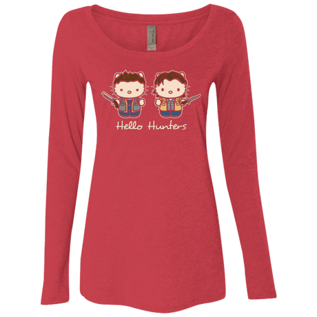 T-Shirts Vintage Red / Small hellohunters Women's Triblend Long Sleeve Shirt
