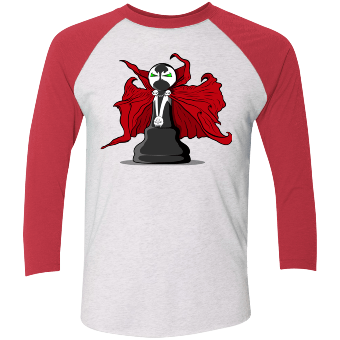 T-Shirts Heather White/Vintage Red / X-Small Hells Pawn Men's Triblend 3/4 Sleeve