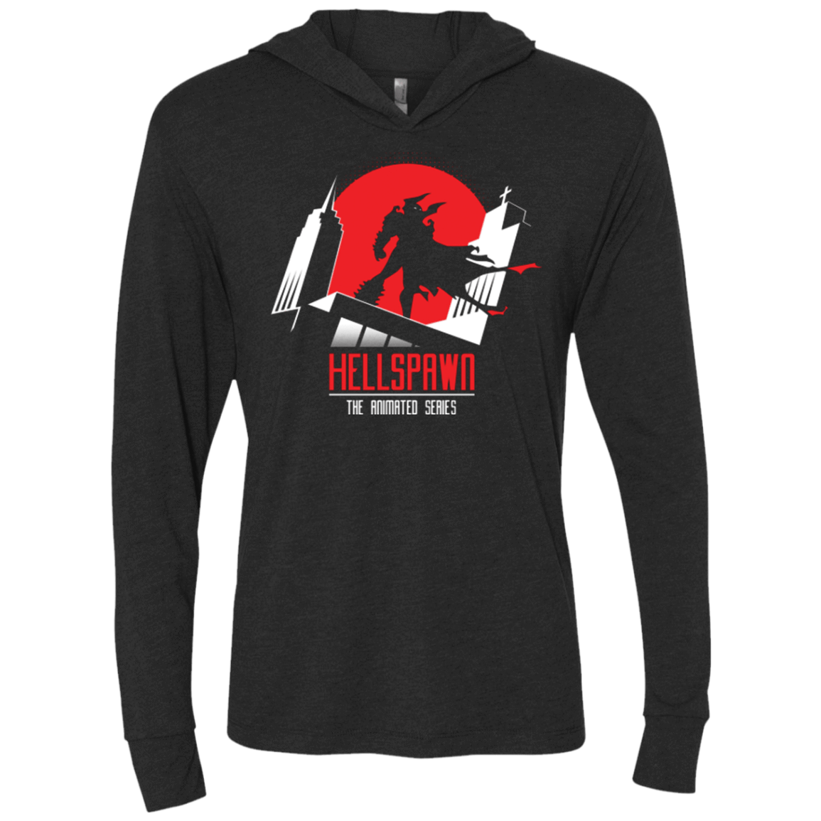 T-Shirts Vintage Black / X-Small Hellspawn Triblend Long Sleeve Hoodie Tee