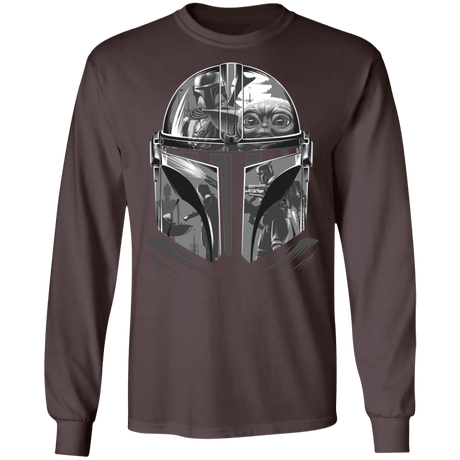 T-Shirts Dark Chocolate / S Helmet Mandalorian Men's Long Sleeve T-Shirt
