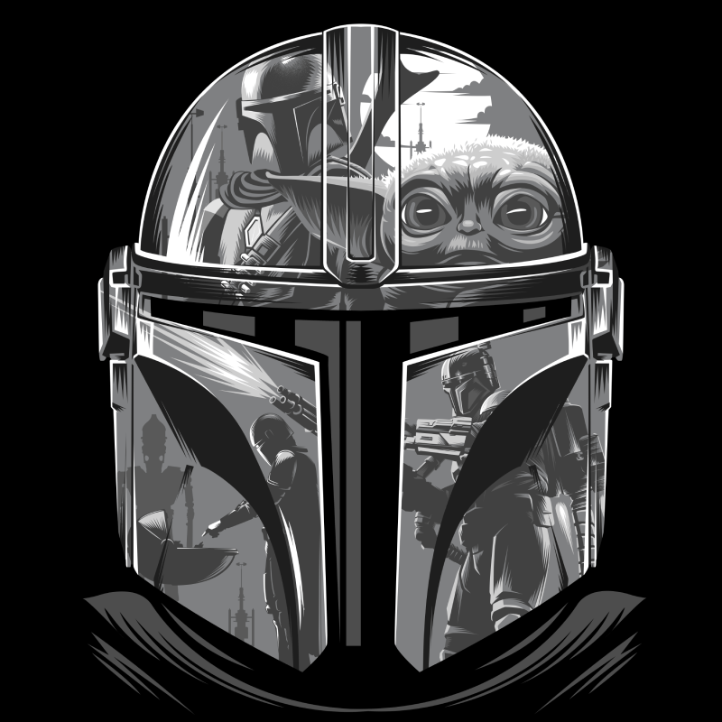 Men's Star Wars: The Mandalorian Helmet Grid T-Shirt – Fifth Sun