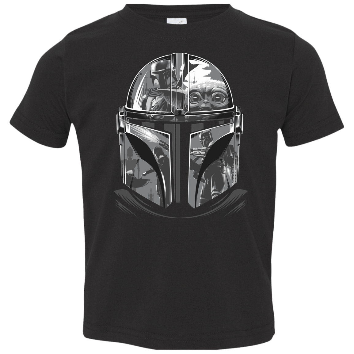 T-Shirts Black / 2T Helmet Mandalorian Toddler Premium T-Shirt