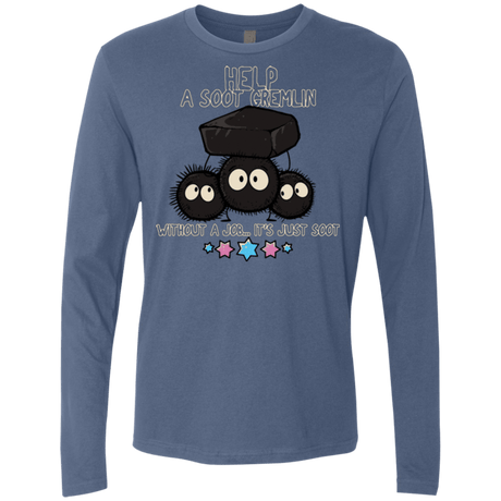 T-Shirts Indigo / Small HELP A SOOT GREMLIN Men's Premium Long Sleeve