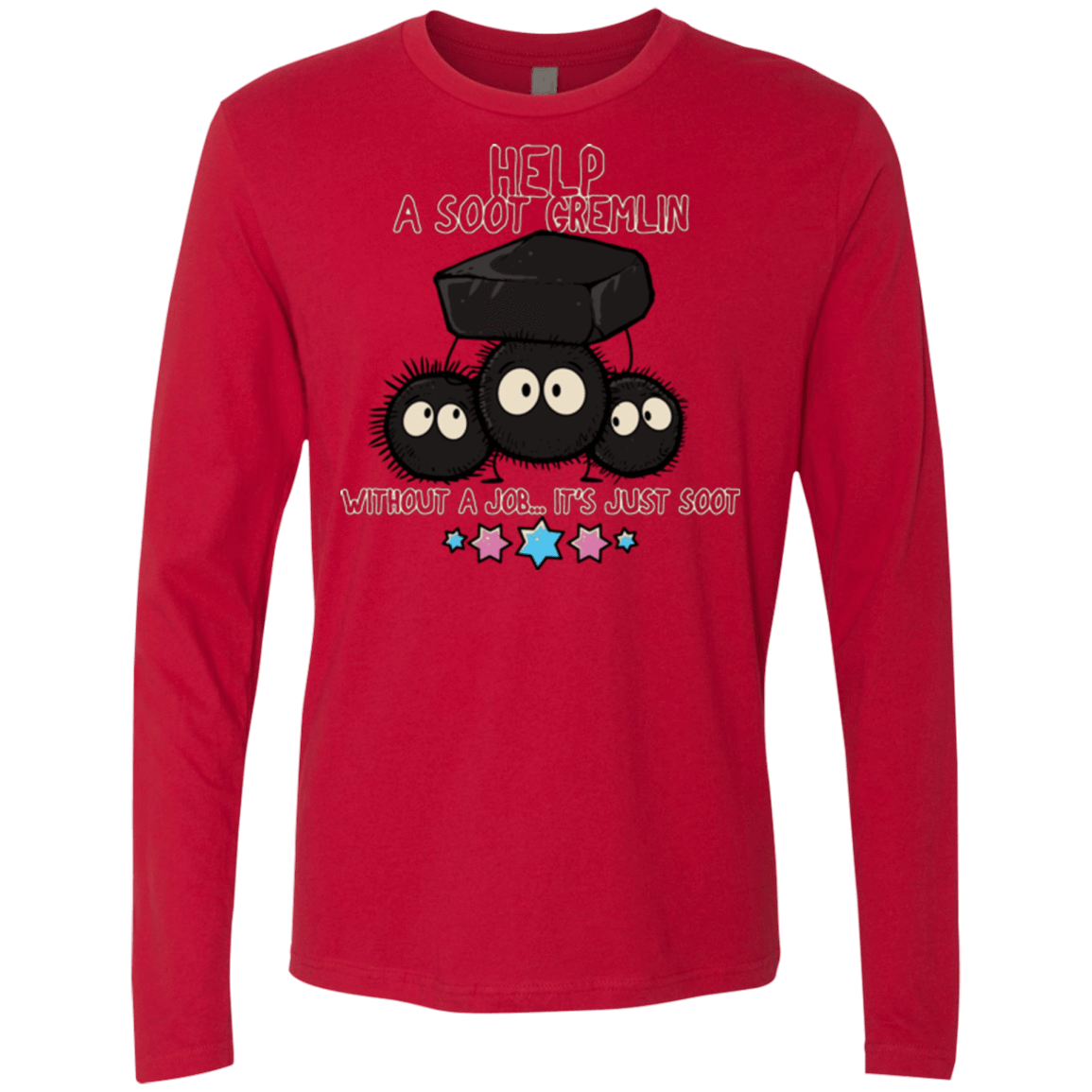 T-Shirts Red / Small HELP A SOOT GREMLIN Men's Premium Long Sleeve