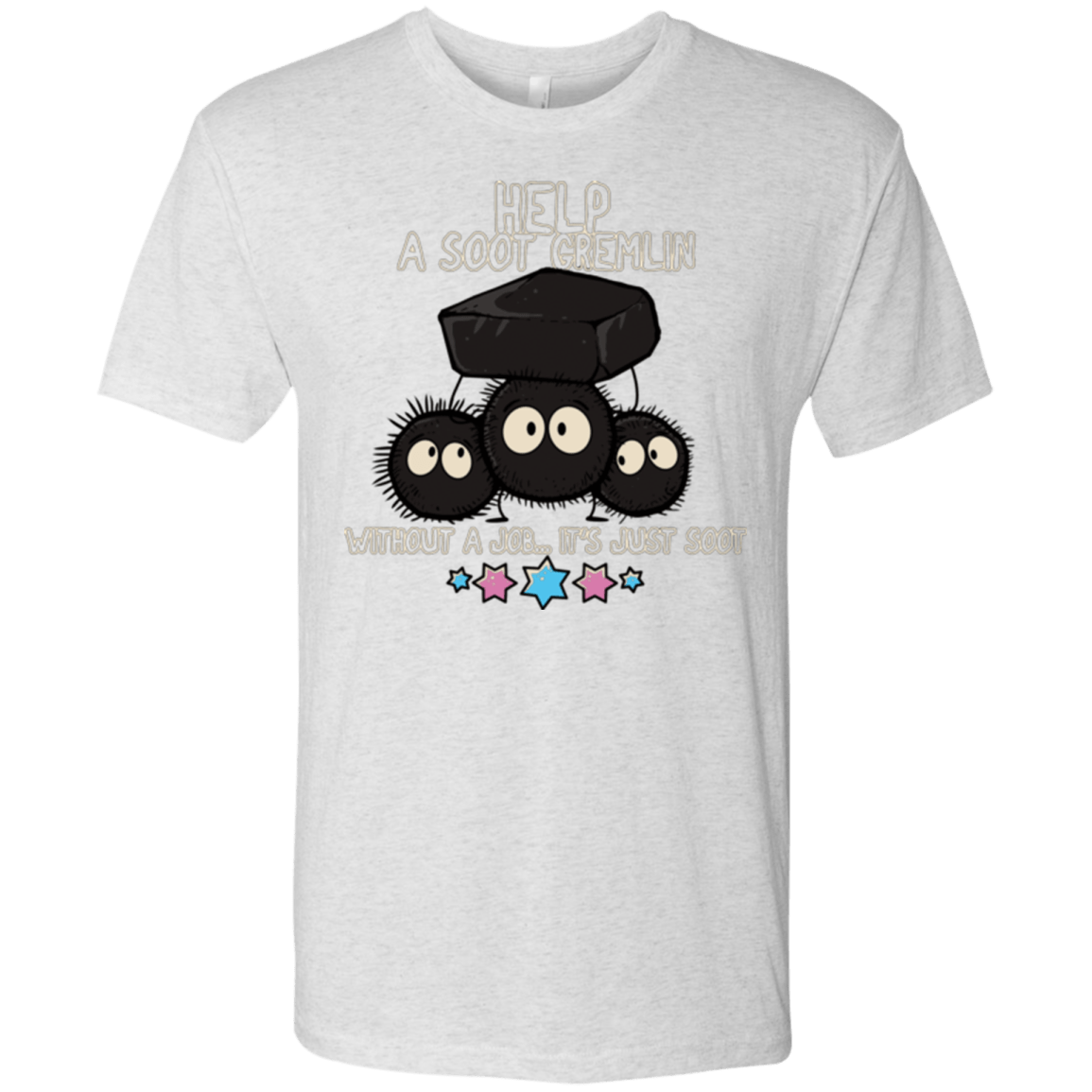 T-Shirts Heather White / Small HELP A SOOT GREMLIN Men's Triblend T-Shirt