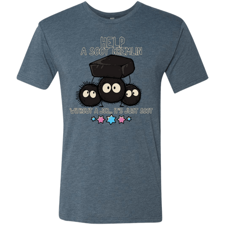 T-Shirts Indigo / Small HELP A SOOT GREMLIN Men's Triblend T-Shirt