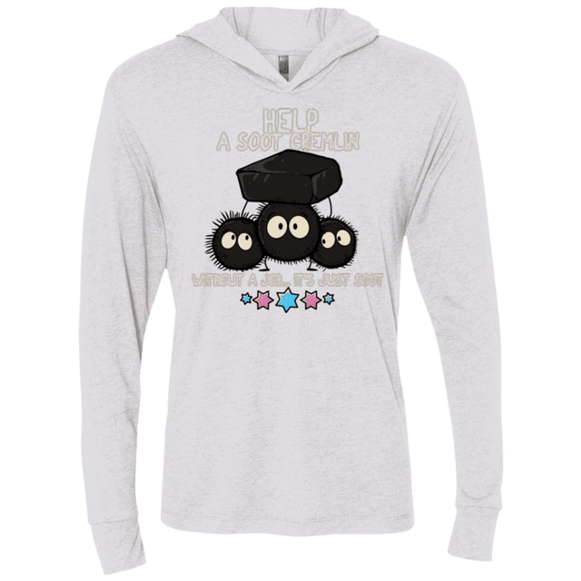 T-Shirts Heather White / X-Small HELP A SOOT GREMLIN Triblend Long Sleeve Hoodie Tee