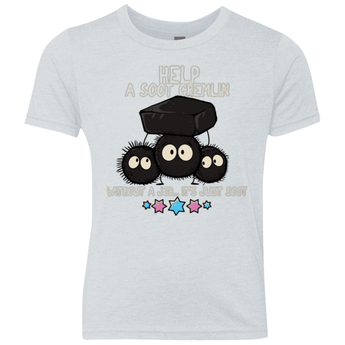 T-Shirts Heather White / YXS HELP A SOOT GREMLIN Youth Triblend T-Shirt