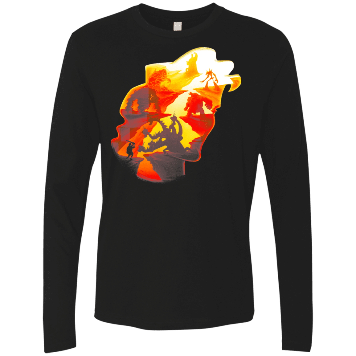 T-Shirts Black / S Hercules Silhouette Men's Premium Long Sleeve