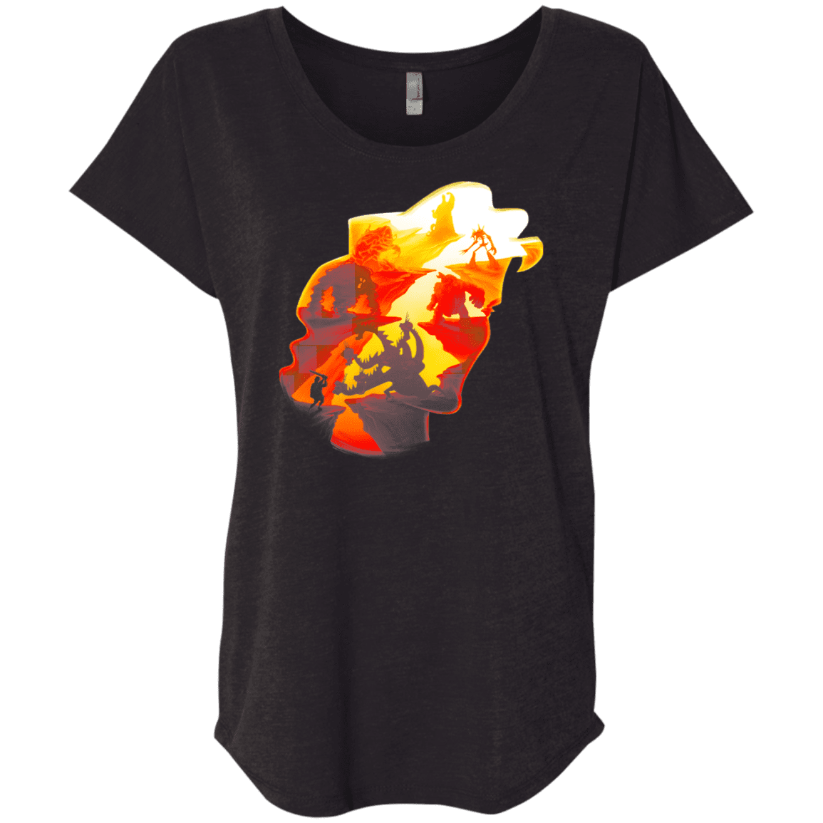 T-Shirts Vintage Black / X-Small Hercules Silhouette Triblend Dolman Sleeve