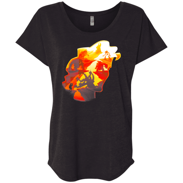 T-Shirts Vintage Black / X-Small Hercules Silhouette Triblend Dolman Sleeve