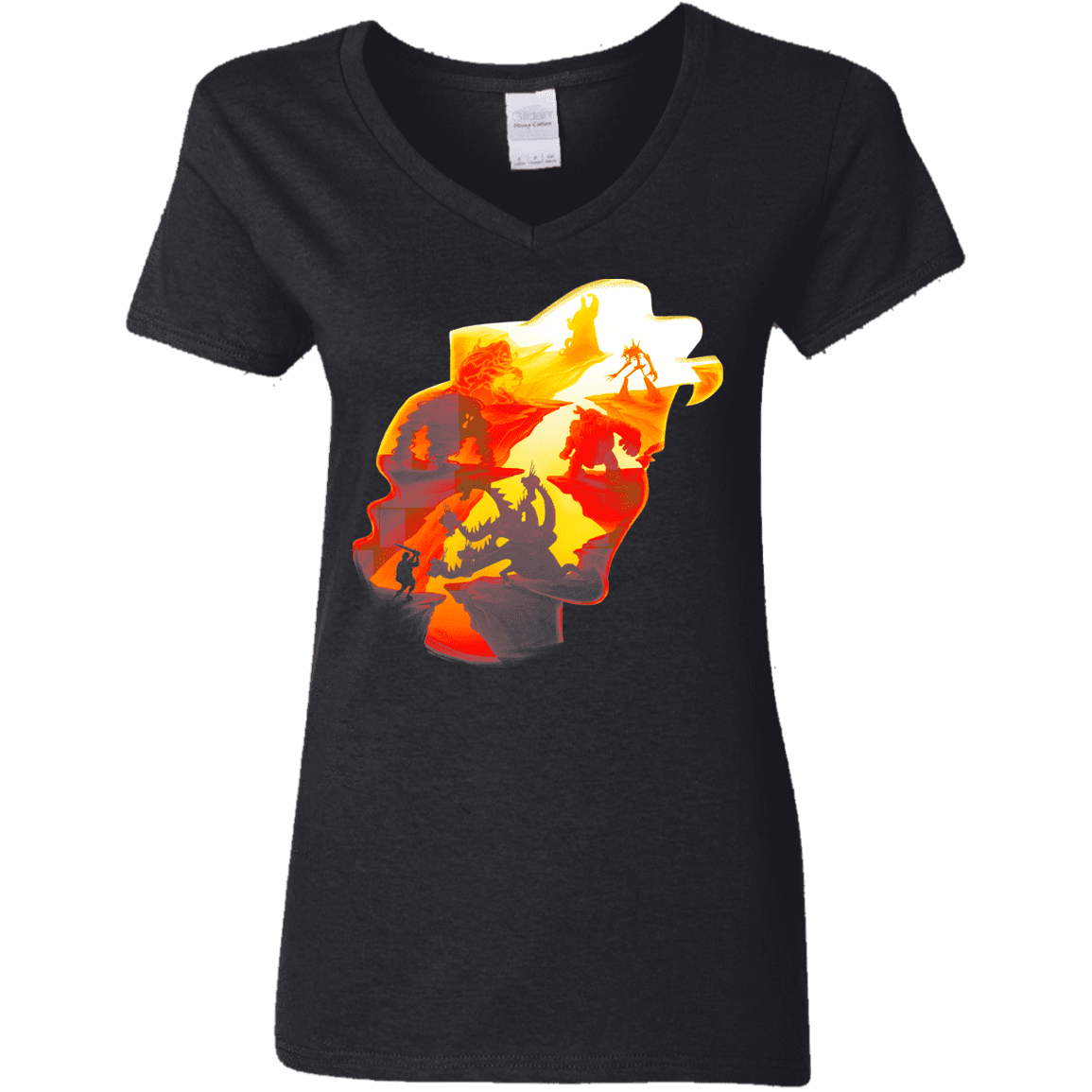 T-Shirts Black / S Hercules Silhouette Women's V-Neck T-Shirt