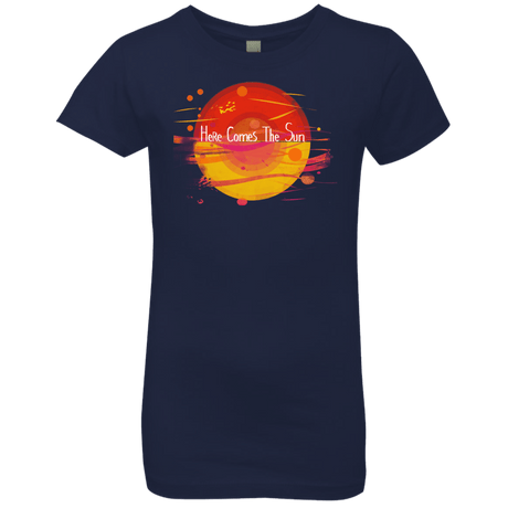 T-Shirts Midnight Navy / YXS Here Comes The Sun (1) Girls Premium T-Shirt