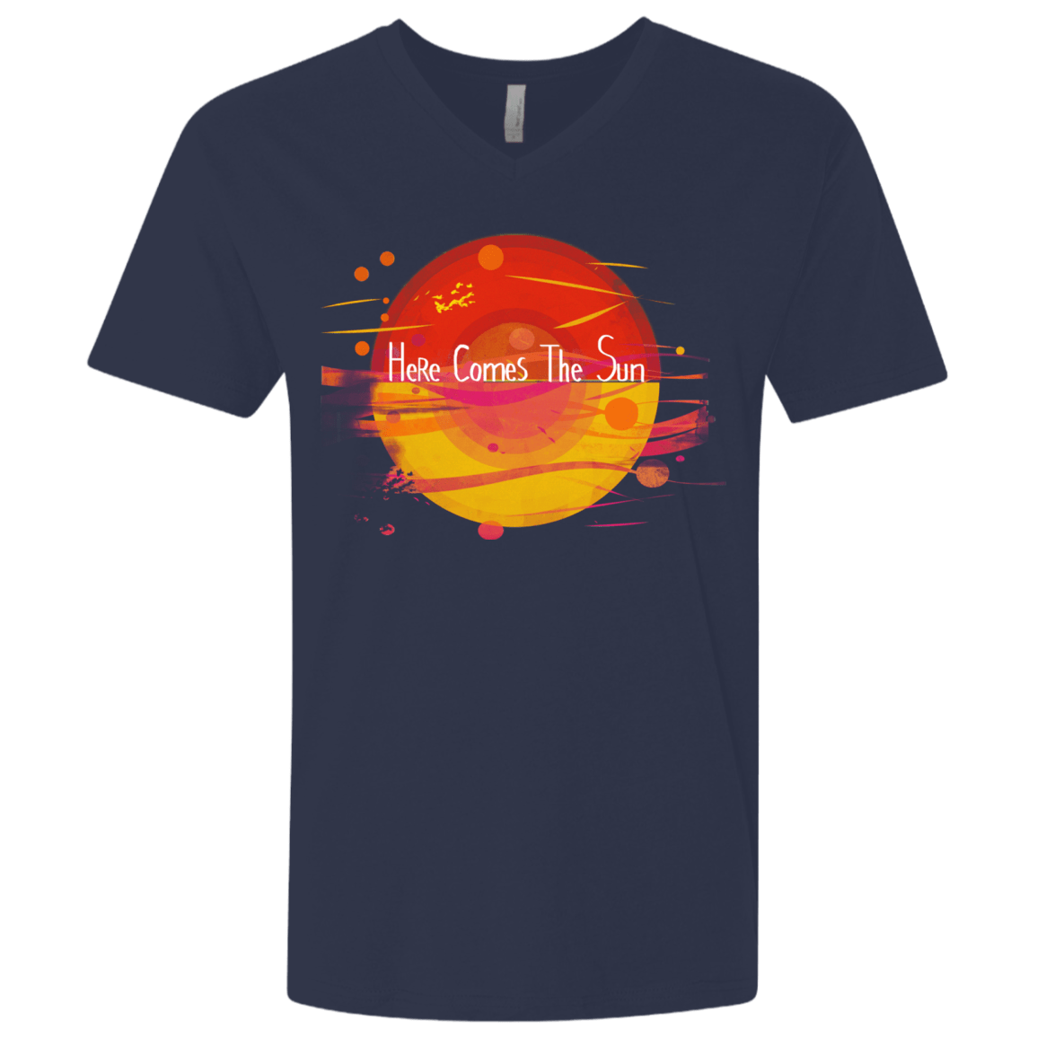 T-Shirts Midnight Navy / X-Small Here Comes The Sun (1) Men's Premium V-Neck