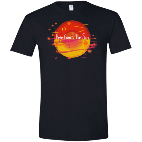T-Shirts Black / X-Small Here Comes The Sun (1) Men's Semi-Fitted Softstyle