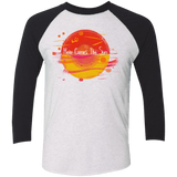 T-Shirts Heather White/Vintage Black / X-Small Here Comes The Sun (1) Men's Triblend 3/4 Sleeve