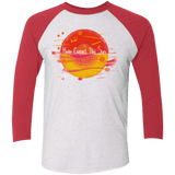 T-Shirts Heather White/Vintage Red / X-Small Here Comes The Sun (1) Men's Triblend 3/4 Sleeve