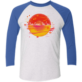 T-Shirts Heather White/Vintage Royal / X-Small Here Comes The Sun (1) Men's Triblend 3/4 Sleeve